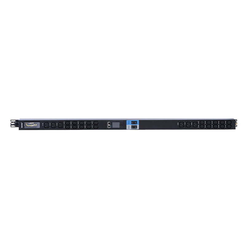 Rack inteligent TCP/IP PDU 26 prize IEC C13 /C19 1.5U Disjunctor magnetic lichid vertical