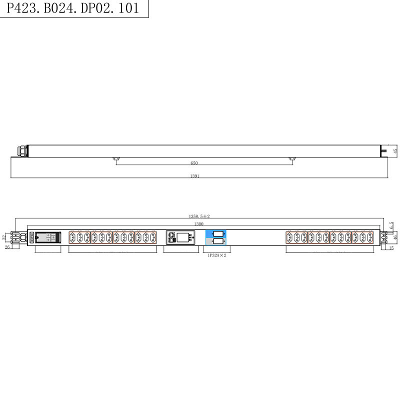 Prize Brazilia 24 prize 1.5U Disjunctor magnetic lichid Vertical TCP/IP Rack PDU inteligent