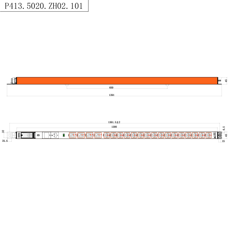 20 de prize IEC C13 IEC C19 prize blocabile 1U indicator de schimb la cald PDU vertical RS485 pentru rack contorizat