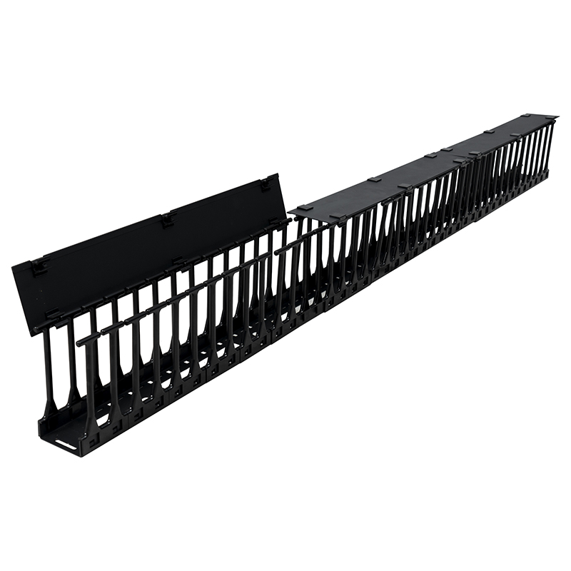 Gestionarea cablurilor din plastic de 19 inch negru pentru dulap