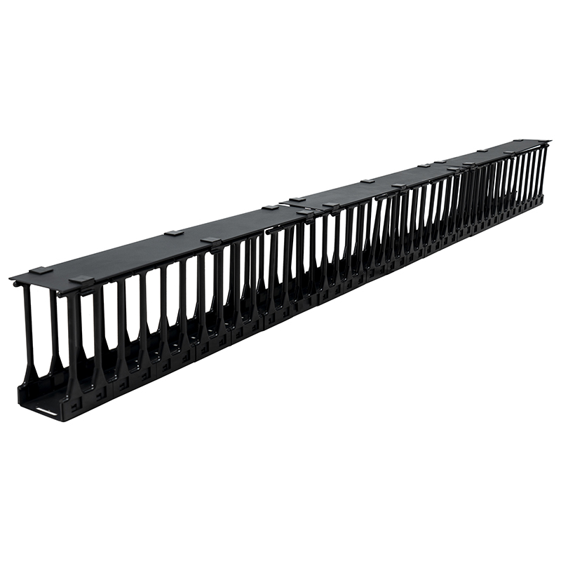 Gestionarea cablurilor din plastic de 19 inch negru pentru dulap