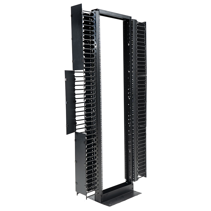 Rack deschis cu 2 stâlpi negru 18U-47U