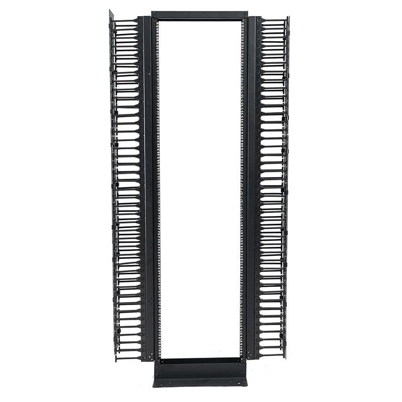 Rack deschis cu 2 stâlpi negru 18U-47U