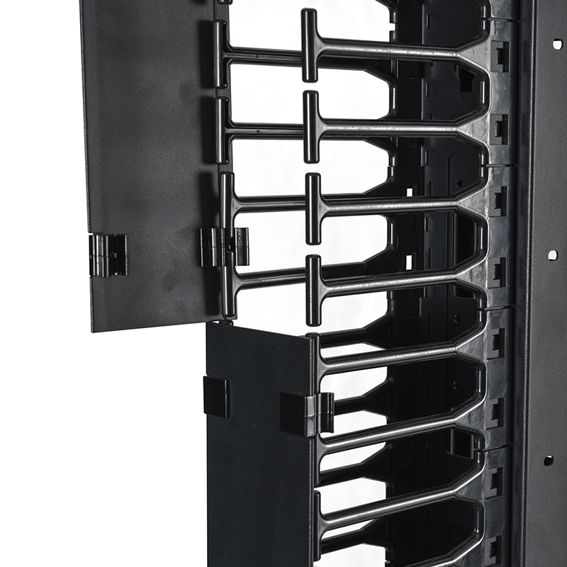 Rack deschis reglabil cu 4 stâlpi negru 18U-47U